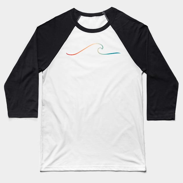 Rainbow wave Baseball T-Shirt by maya-reinstein